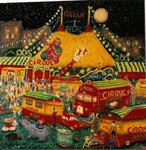 Atlas circus - Huile s/toile - 80x80 