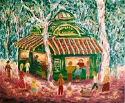 Buvette - huile s/toile - 35x46 - 400 �