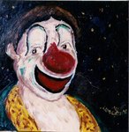 Portrait de clown - Huile s/toile - 30x30