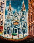 Eglise St Nizier - huile s/toile - 55x46 - 400 �