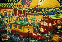 Atlas circus (d&eacute;tail) - Huile s/toile - 80x40