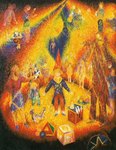 Rainbow circus - Huile s/toile - 100x81