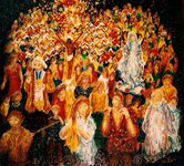 Procession Rom &agrave; Ars - huile s/toile - 70x40 - 800 �