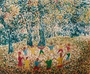 La ronde des enfants - huile s/toile - 46x38 - 320 �